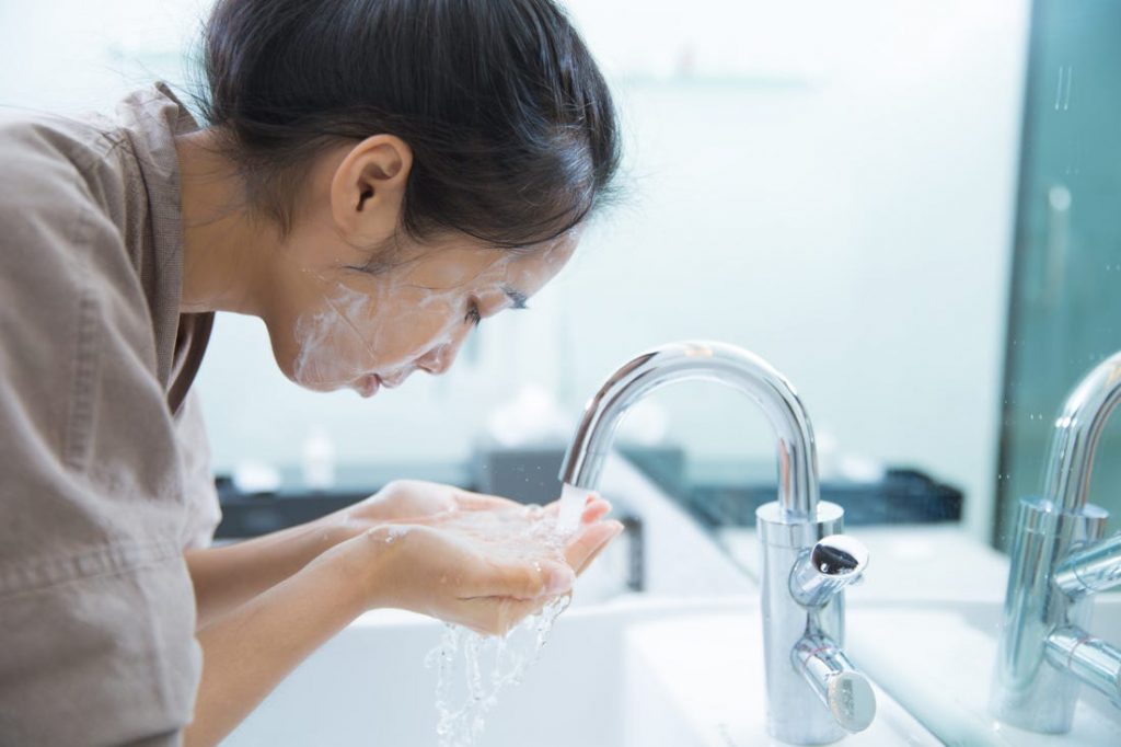 washing face more